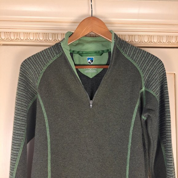 KUHL Women's Sovana Pullover Forest Green 1/4 Zip Long Sleeve Chianti Fleece Sm - Picture 10 of 10